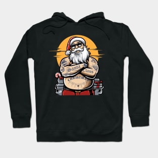 Awesome Tattooed Santa Claus Illustration Hoodie